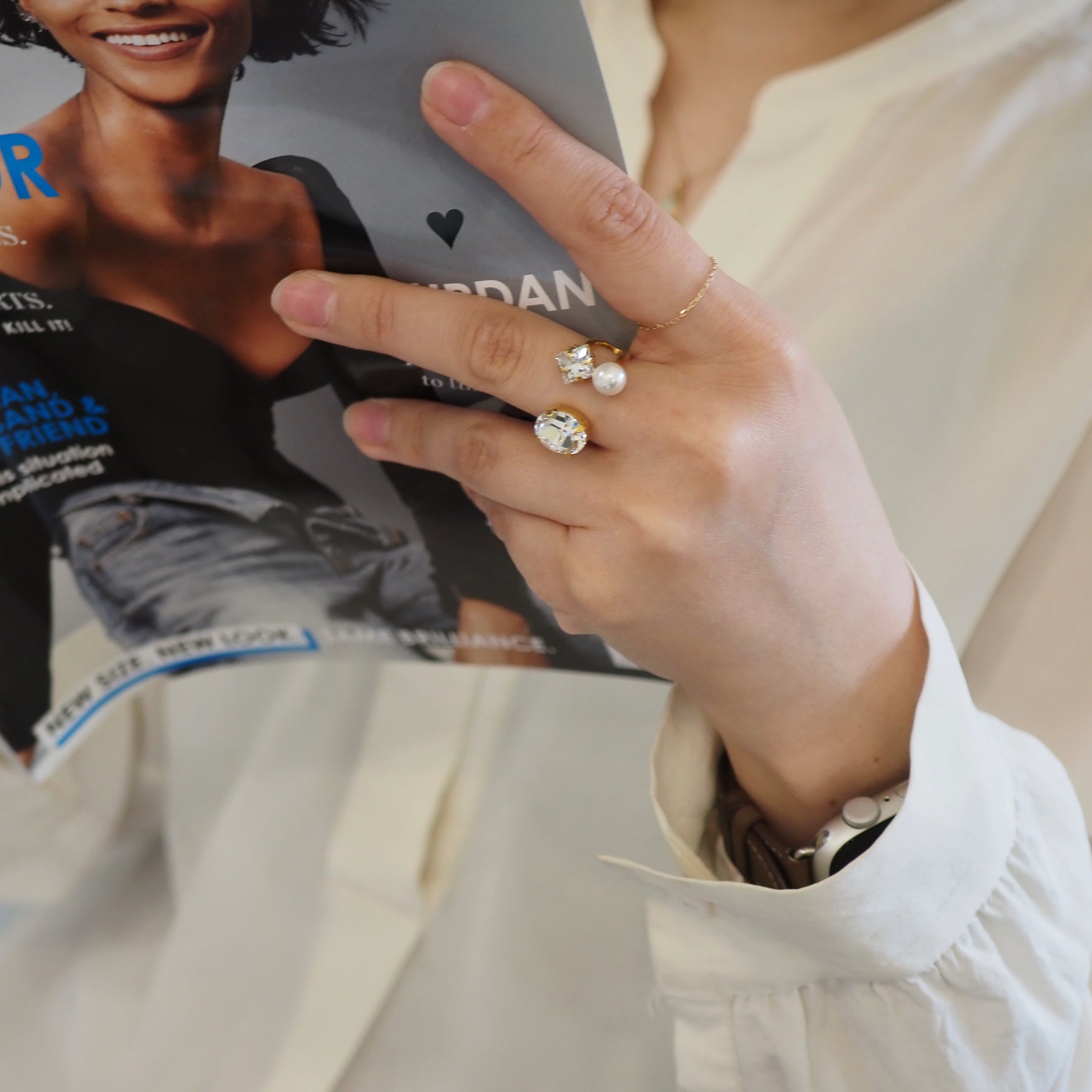 MEY リング - masae公式オンラインストア|大ぶりリング、クリスタルガラス、ビジューリング、フリーサイズリング、パール、お呼ばれ、リングコーデ、市川美織着用、大原櫻子着用、美人百花掲載、大人百花掲載