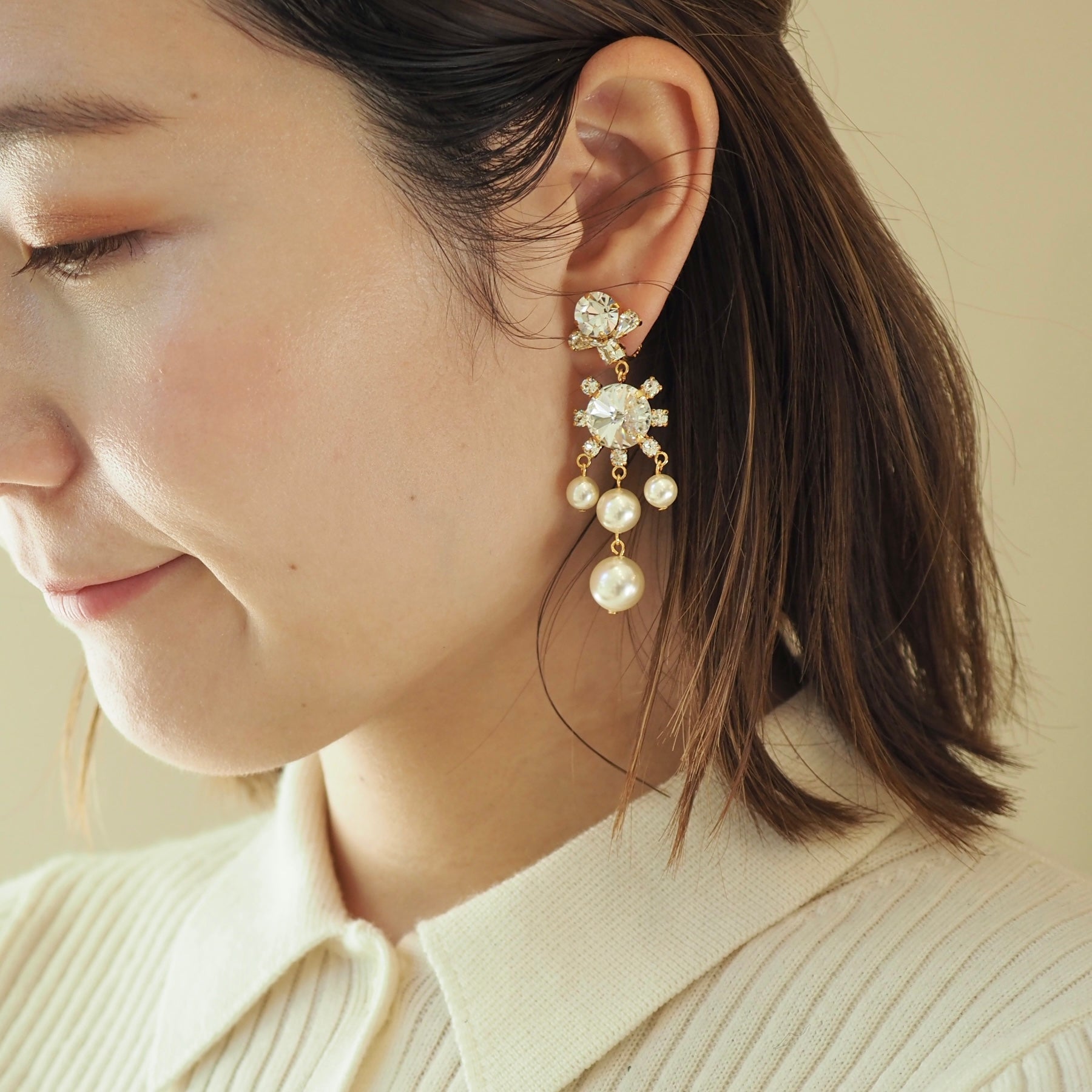 AYLIN イヤリング - masae公式オンラインストア|揺れるイヤリング、大ぶり、キラキライヤリング、ビジューアクセサリー、クリスタルガラス、スワロフスキーイヤリング、ブライダルイヤリング、結婚式イヤリング、ブライダルアクセサリー、お呼ばれイヤリング、プレ花嫁、パールアクセサリー、森香澄着用、高橋みなみ着用