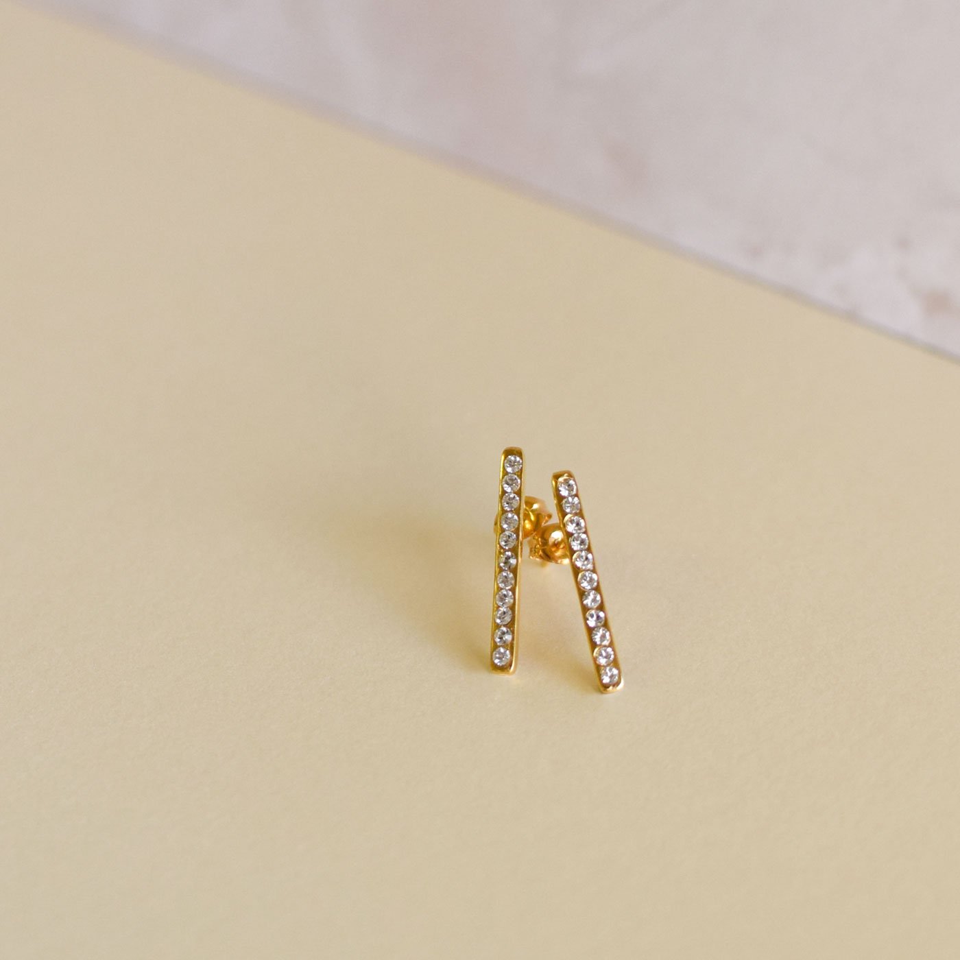 ゴールドピアス 真鍮ピアス 棒ピアス ビジューピアス 【masae 公式】