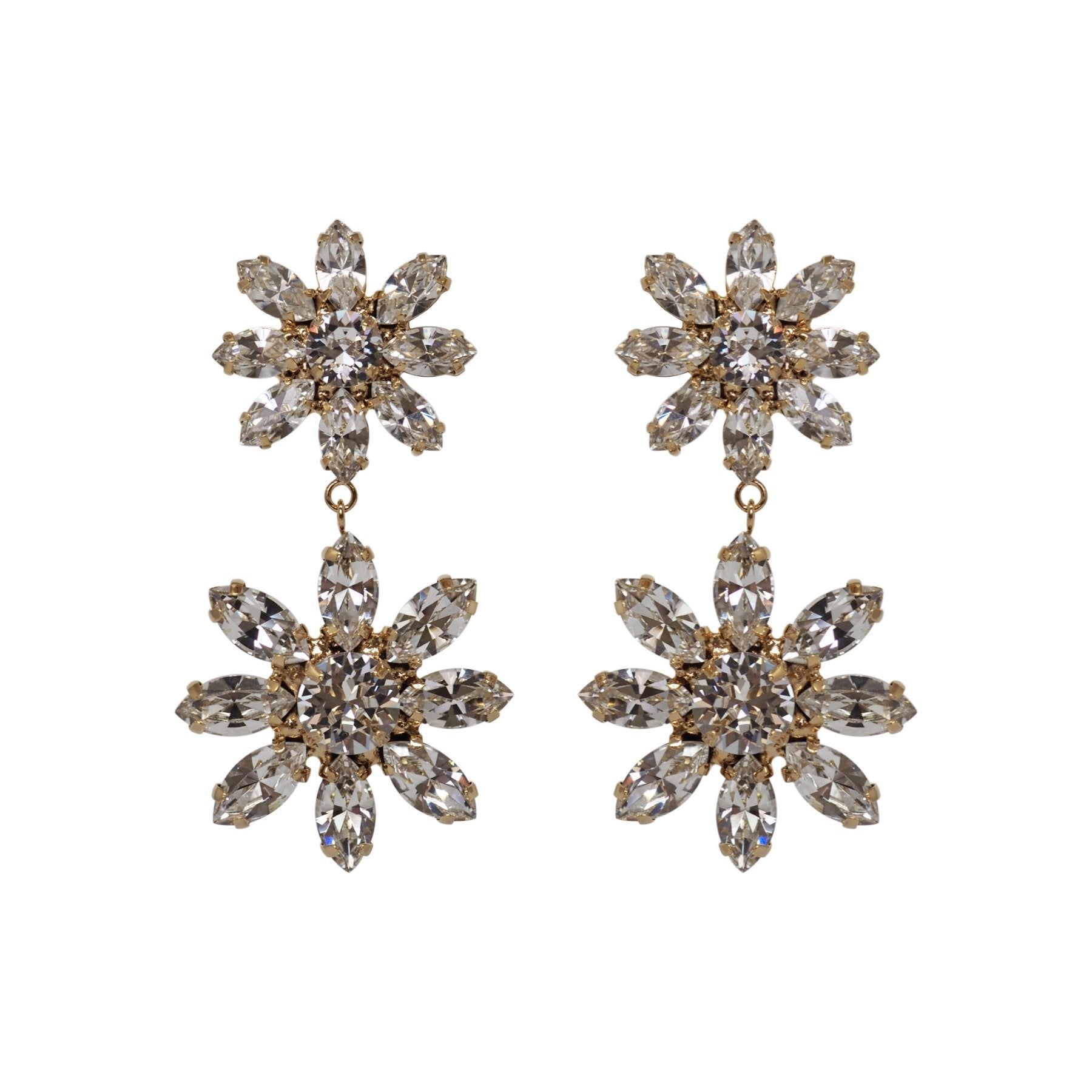 BLOOM ピアス - masae公式オンラインストア|大ぶりピアス、花ピアス、花モチーフ、ビジューアクセサリー、クリスタルガラス、揺れるピアス、スワロフスキーピアス、二連ピアス、ブライダルピアス、結婚式ピアス、ブライダルアクセサリー、プレ花嫁、谷まりあ着用、道重さゆみ着用、美人百花掲載、non-no掲載