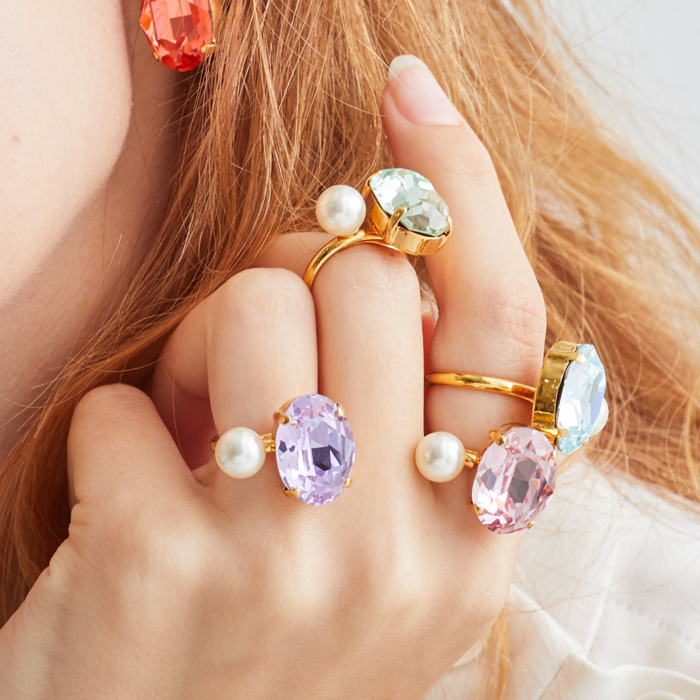 CANDY PEARLリング - masae公式オンラインストア | フリーサイズリング、ビジューアクセサリー、ビジューリング、カラーアクセサリー、デザインリング、クリスタルガラス、スワロフスキーリング、ポップリング、キャンディリング 、コスチュームジュエリー、パーティーリング、MAQUIA掲載、美人百花掲載、with掲載、AndGIRL掲載、谷まりあ着用、堀田茜着用、ともさかりえ着用、美香着用、乃木坂着用、堀未央奈着用
