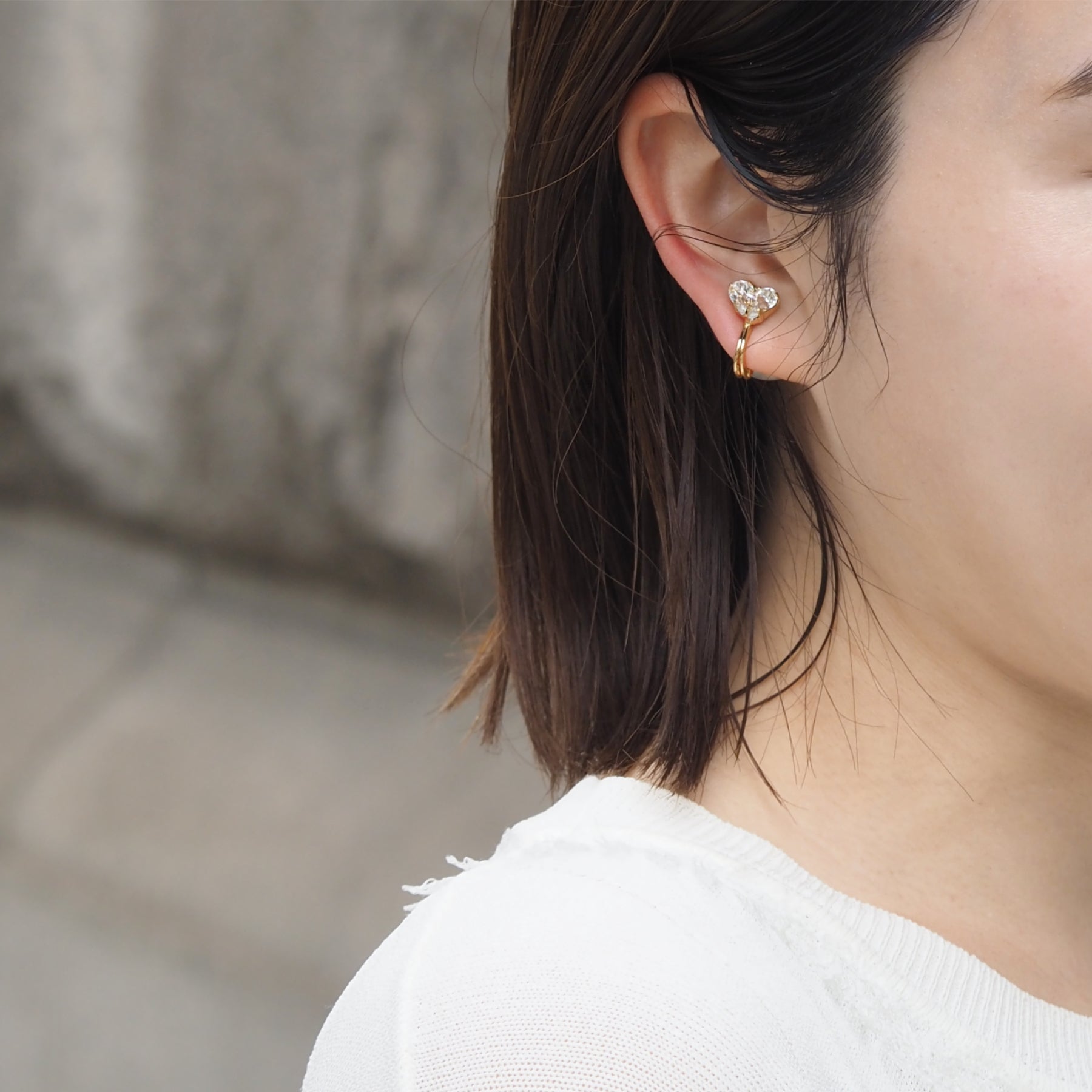 HIU イヤリング - masae公式オンラインストア|ハートイヤリング、クリスタルガラス、パール、2wayイヤリング、美人百花掲載、and girl掲載、ハートモチーフ、お呼ばれアクセサリー、ブライダル、プレ花嫁、ハンドメイド