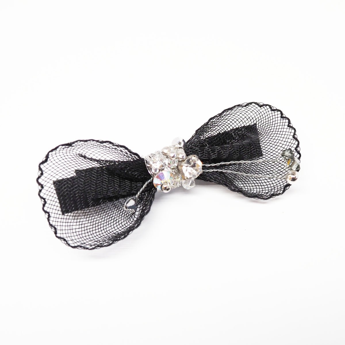 MESH ROUND RIBBON PIN S -masae公式オンラインストア | ビジューアクセサリー、ヘアアクセサリー、リボンピン、クリスタルガラス、お呼ばれヘアアクセ、前撮り、ブライダルアクセサリー