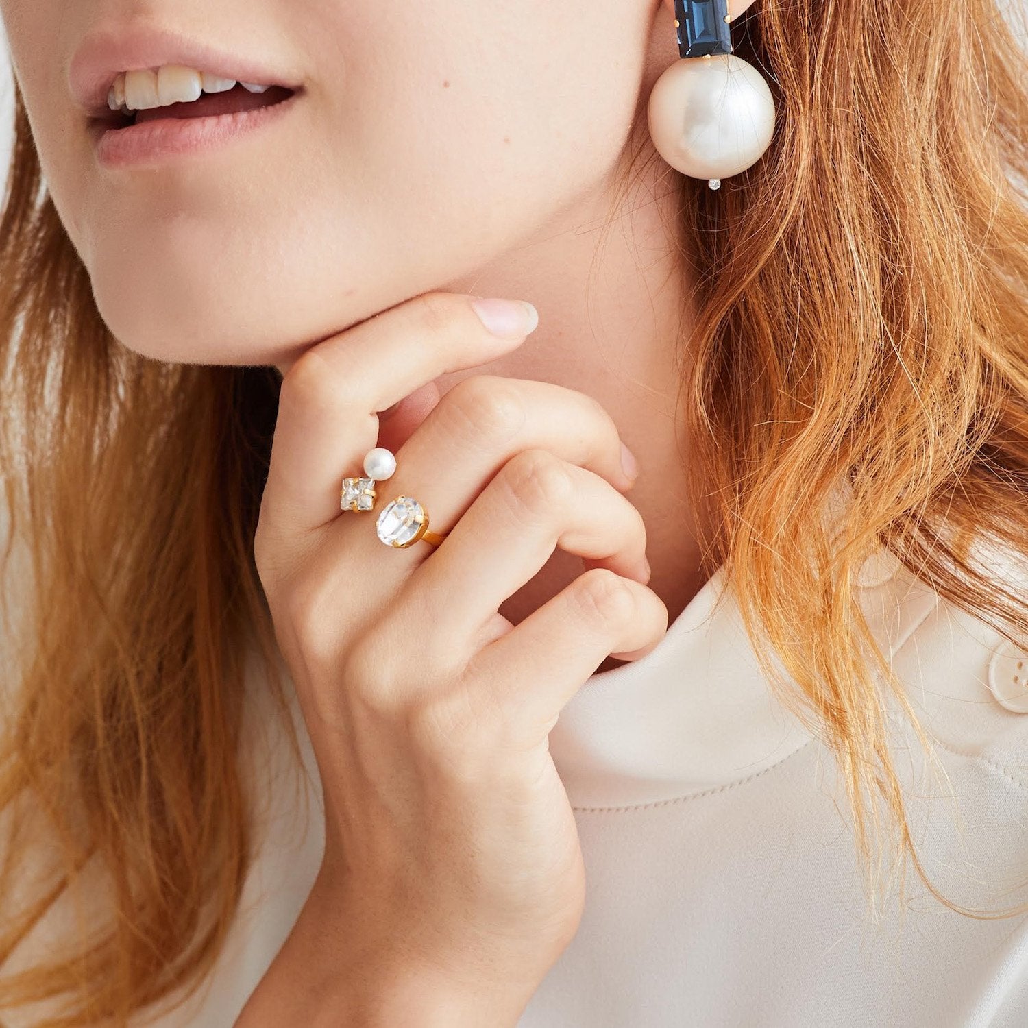 MEY リング - masae公式オンラインストア|大ぶりリング、クリスタルガラス、ビジューリング、フリーサイズリング、パール、お呼ばれ、リングコーデ、市川美織着用、大原櫻子着用、美人百花掲載、大人百花掲載