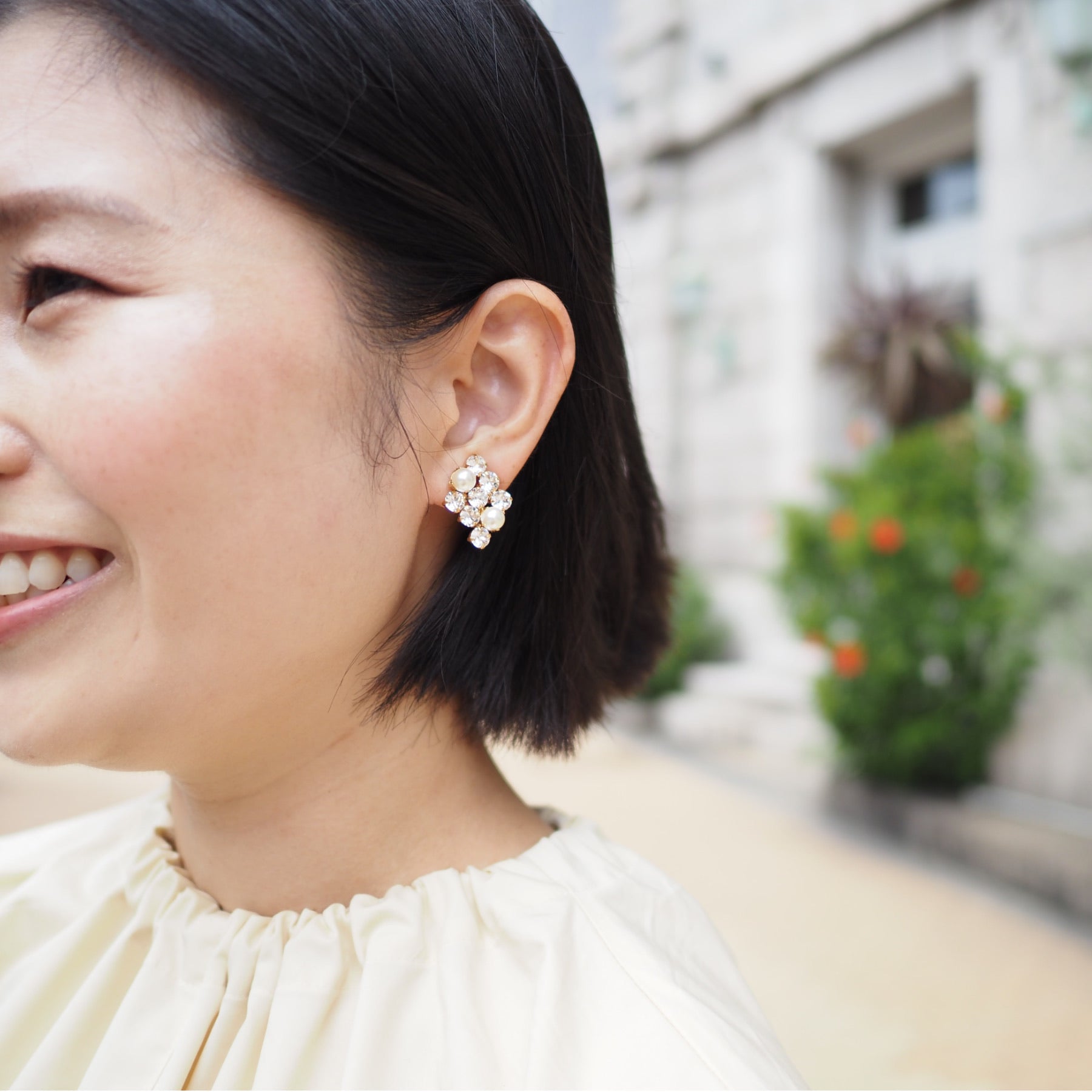 SEHER ピアス - masae公式オンラインストア|ビジュー、ビジューピアス、クリスタルガラス、パールピアス、結婚式ピアス、ブライダルアクセサリー、ブライダルピアス、プレ花嫁、お呼ばれアクセ、クラシカルピアス、キラキラアクセサリー、鈴木愛理着用、高橋ひかる着用