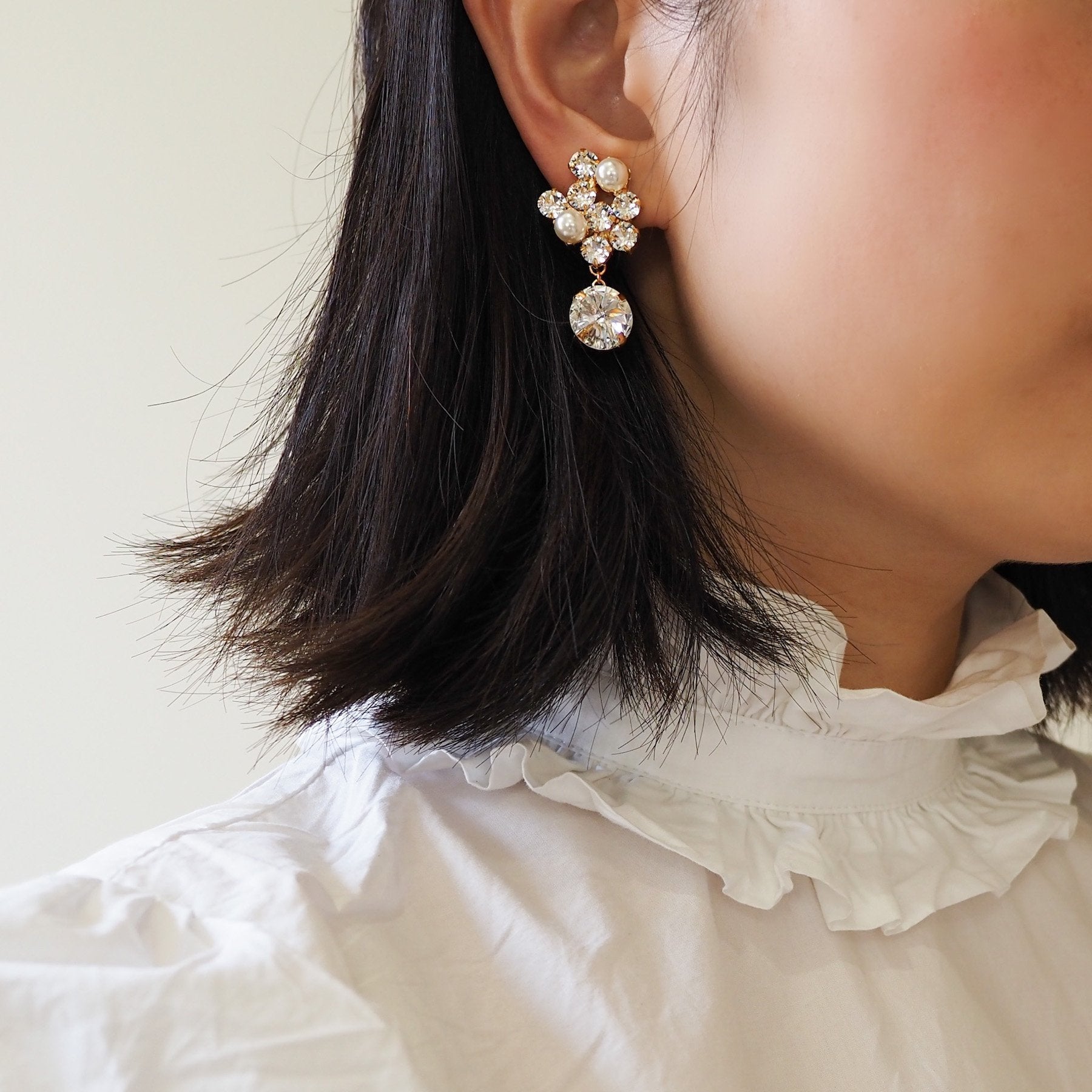 TALORA イヤリング - masae公式オンラインストア | ビジューイヤリング、ビジューアクセサリー、揺れるイヤリング、パールイヤリング、クリスタルガラス、クラシカルイヤリング、ブライダルアクセサリー、ブライダルイヤリング、結婚式イヤリング、パーティーアクセサリー、お呼ばれアクセサリー、谷まりあ着用、ハラミちゃん着用