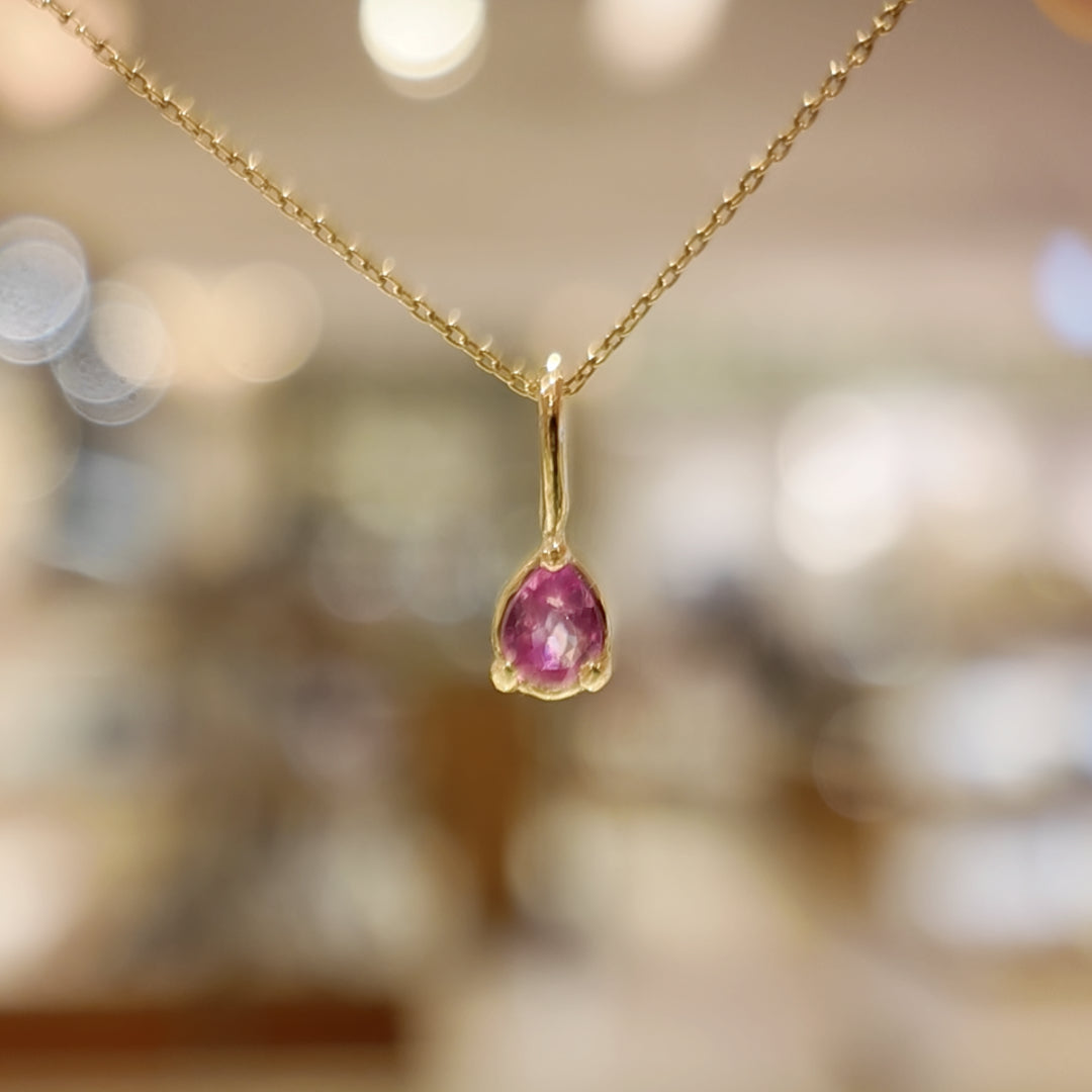 F1046 Pink Sapphire ペンダントトップ